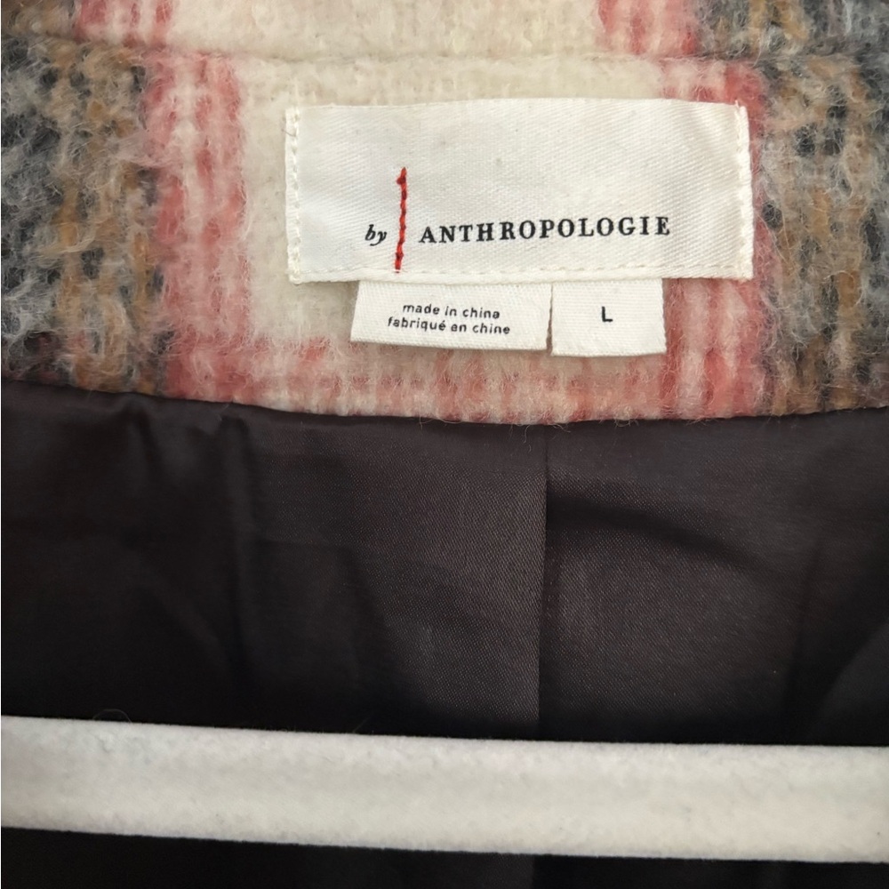 Anthropologie Plaid Blazer in Pink, Brown, and Cream - Picture 3 of 5